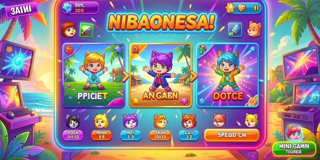Screenshot menunjukkan tampilan awal permainan yang menarik.